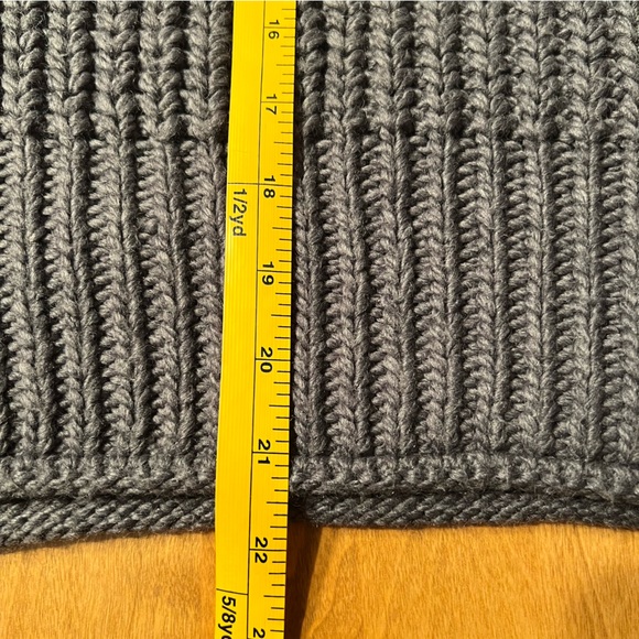 H&M Chunky Sweater Womens L Grey Knit Mock Neck Boxy Oversized W/Flaw - Picture 10 of 10